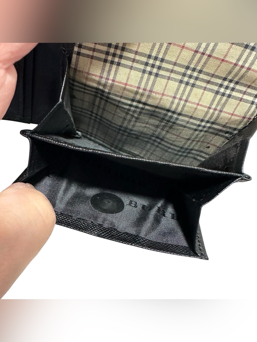 Burberry Black Leather & Nova Check Men’s Bifold Wallet - Picture 13 of 14